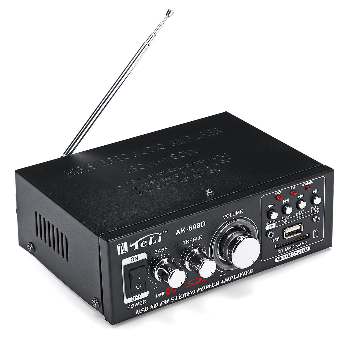 12V Autoversterker, BT-998 Auto Dual Channel Car Stereo Subwoofer Luidspreker, Bluetooth Versterker met afstandsbediening. Blauw 12V Autoversterker, BT-998 Auto Dual Channel Car Stereo Subwoofer Luidspreker, Bluetooth Versterker met afstandsbediening. Blauw