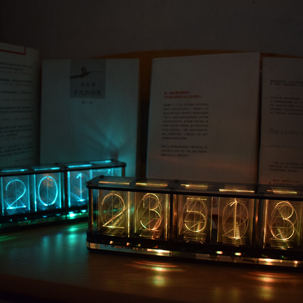 dhz imiteer glow clock kit full color rgb glow tube clock led music spectrum kit