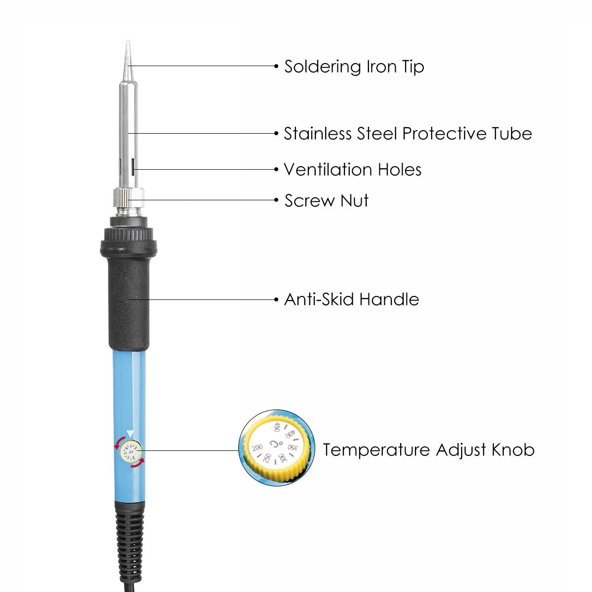 eu-stekker 220v 60w elektrische soldeerboutpenset