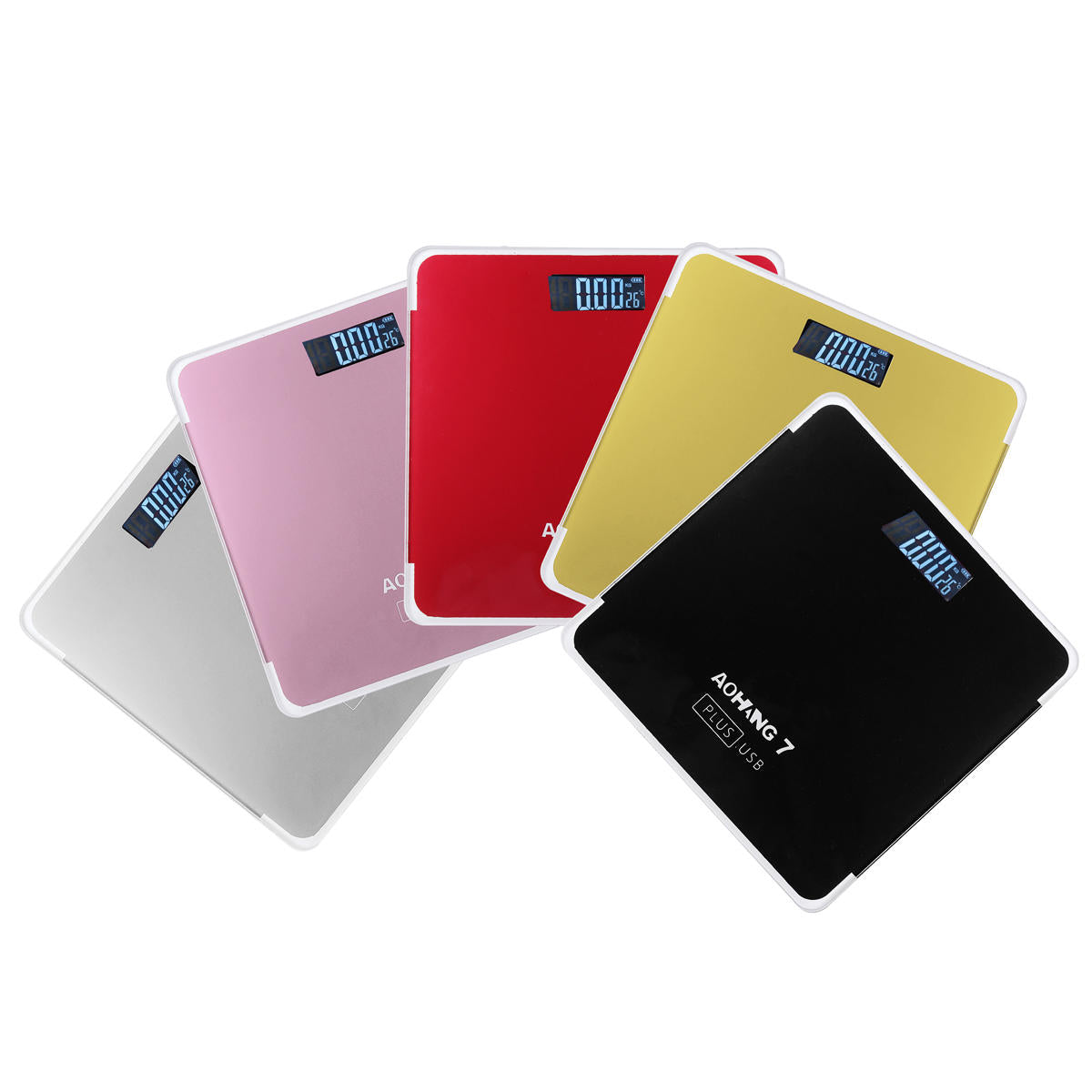 aohang 7 plus usb-versie 180kg lcd elektronisch digitaal gehard glas weegschaal
