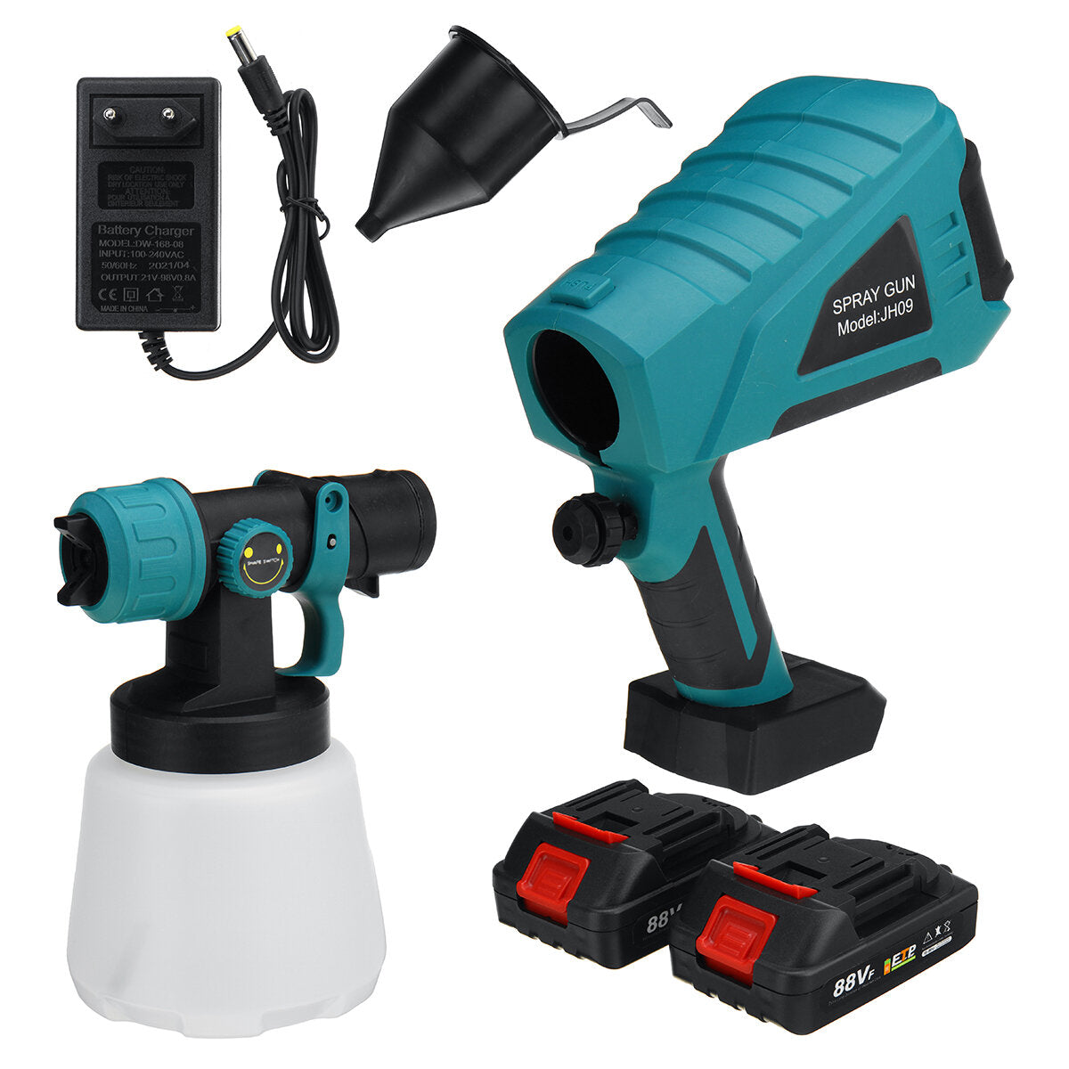 88vf 1000ml verwijderbare elektrische spuitpistolen huishoudelijke gemak spray verf w/li-ion batterij voor makiita verordening high power spuit
