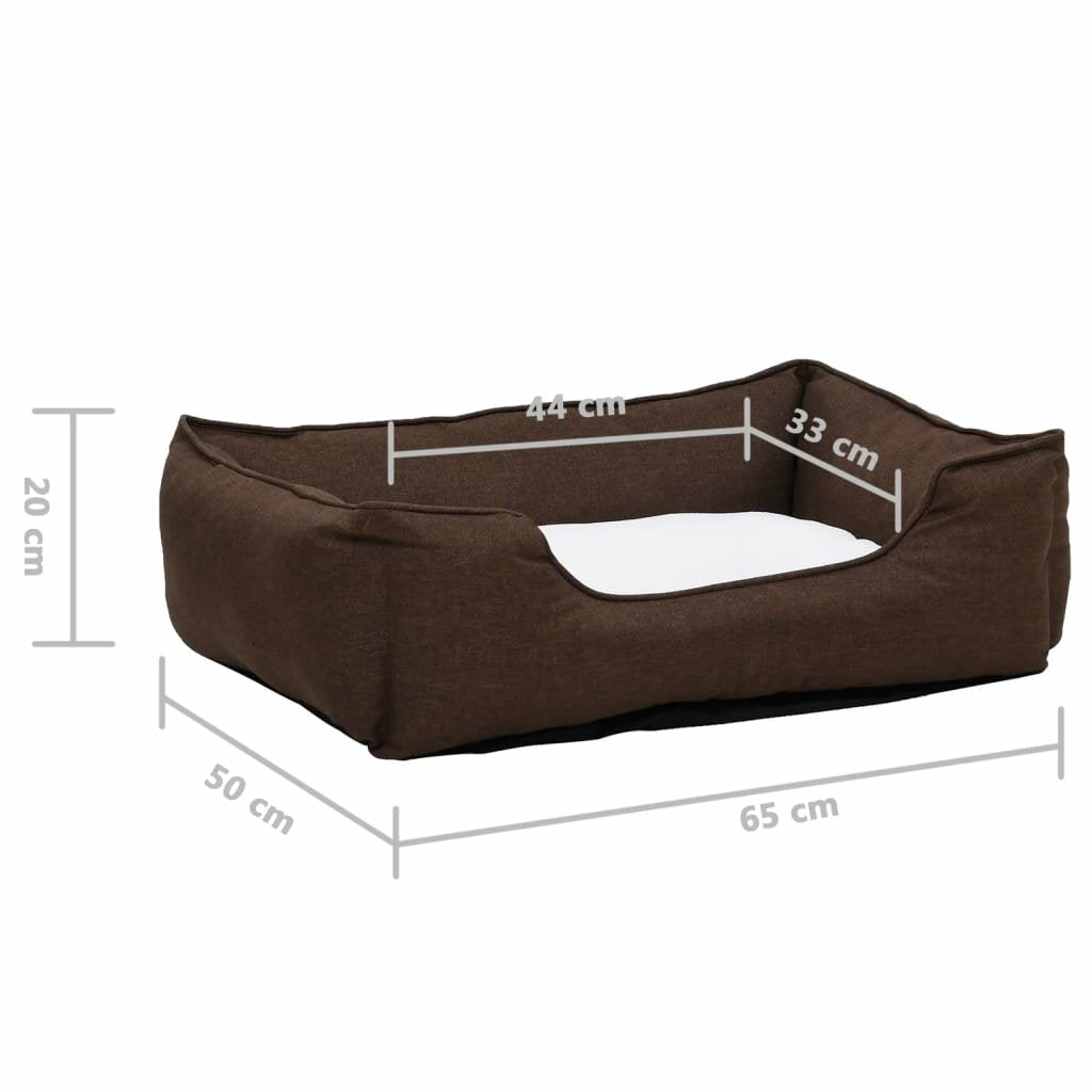hondenbedlinnen look 65x50x20 cm fleece bruin en wit