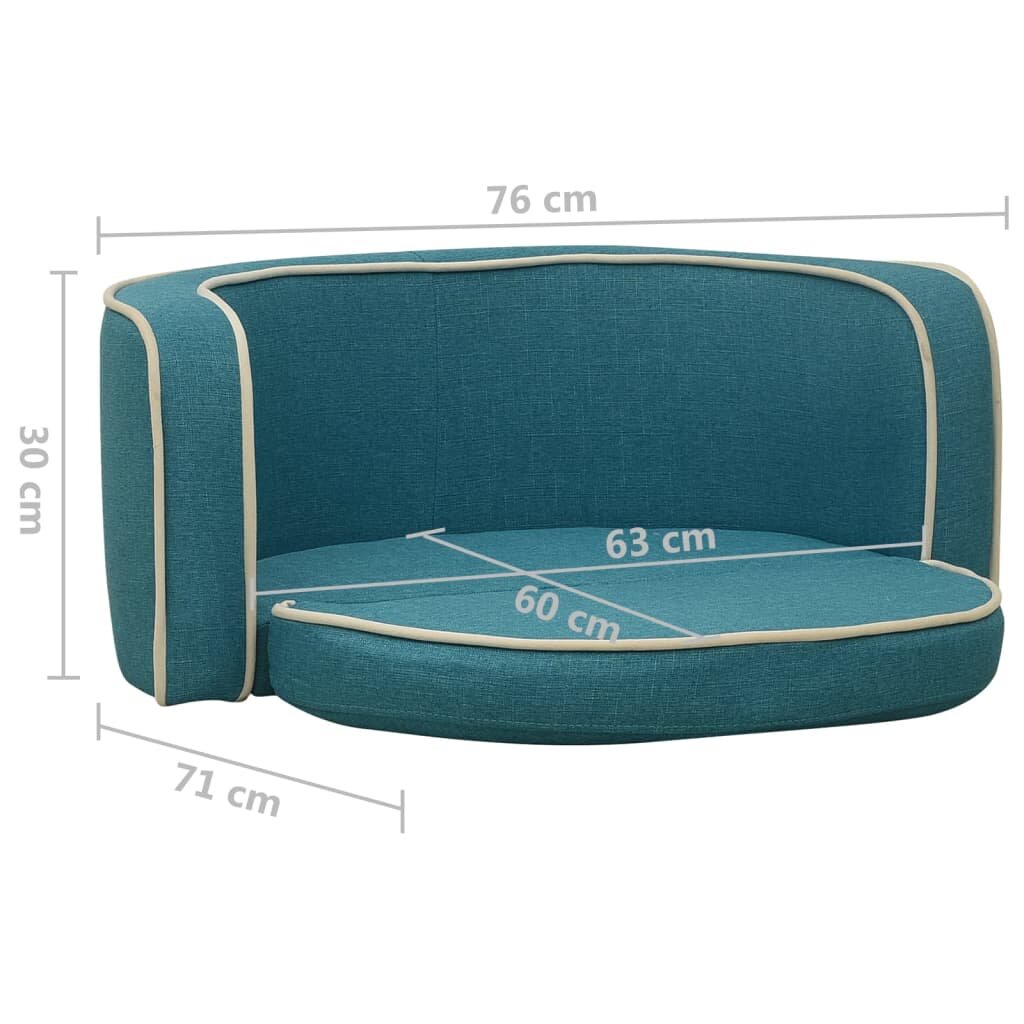hondensofa opvouwbaar 76x71x30 cm linnen turquoise