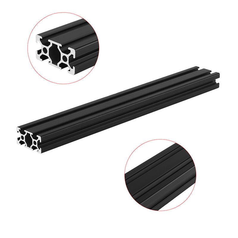 300 mm lengte zwart geanodiseerd 2040 t-sleuf aluminium profielen extrusieframe voor cnc