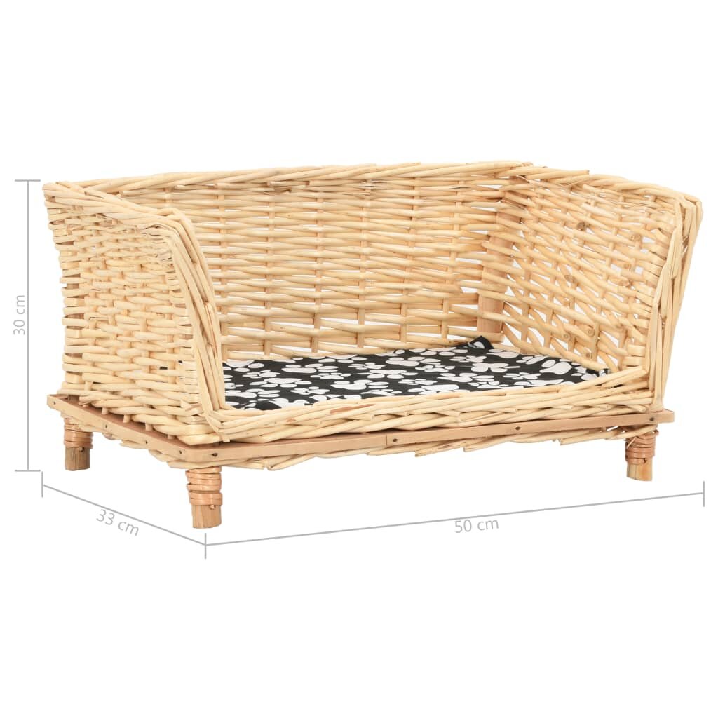 hondenmand met kussen 50x33x30 cm naturel wilg