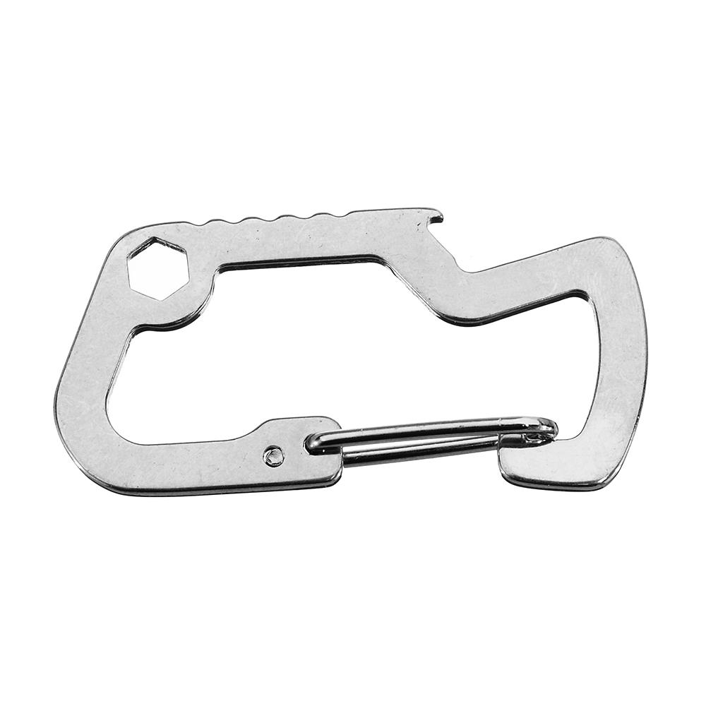 mini gehoornde haai d-vorm flesopener slot snel hangend roestvrij staal multifunctioneel edc-gereedschap