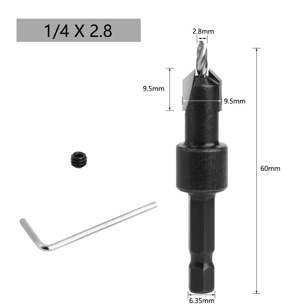 lavie 1 st 1/4 hex shank hss verzinkboor houtbewerking router bit set frees tapeinduithalerset remon sloop