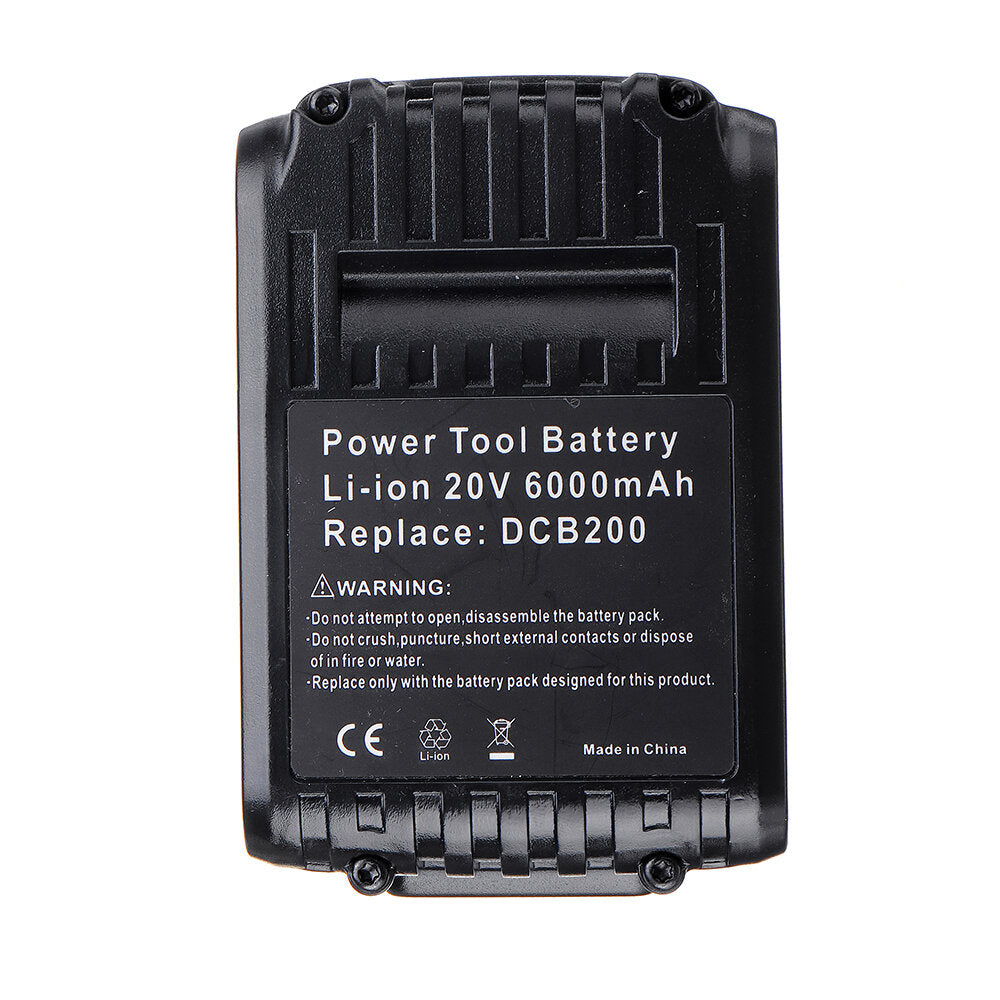 20v 6.0ah vervangbare power tool batterij vervanging voor dew dcb200 dcb180 dcb181 dcb182 dcb184 dcb201 dcb203 dcb204 dcb205 xr draadloze batterij power tool