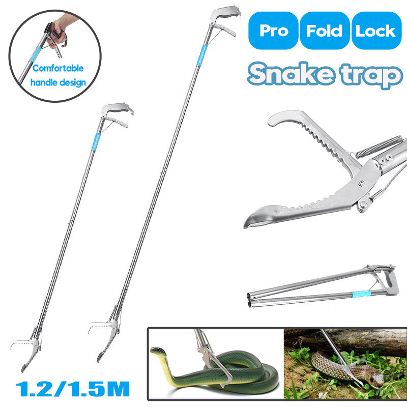 1.2/1.5m opvouwbare rvs snake handvat tang catcher snake catcher stick