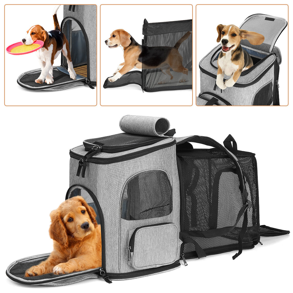 pet carrier rugzak ademend puppy reisruimte schoudertas hond kat outdoor dubbelzijdig kussen
