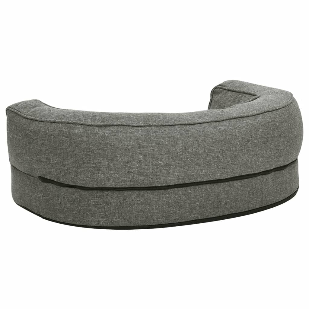 hondenmand ergonomisch linnen look 60x42 cm fleece grijs