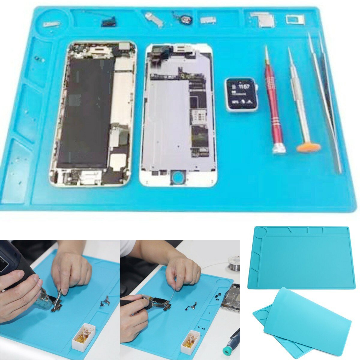 34x23cm hittebestendige siliconen pad bureaumat onderhoudsplatform bga soldeerreparatiestation