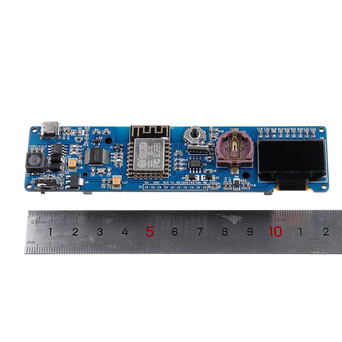 esp8266 esp-12f 0.96 inch oled-klokmodule 8266 klokontwikkelingsbord met 18650 batterijhouder ch340 chip