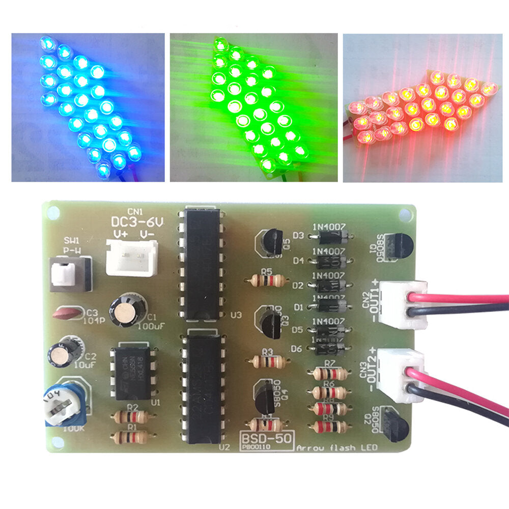 dhz waarschuwing strobe light kit onderdelen cd4017 thunder flash led elektronische kit