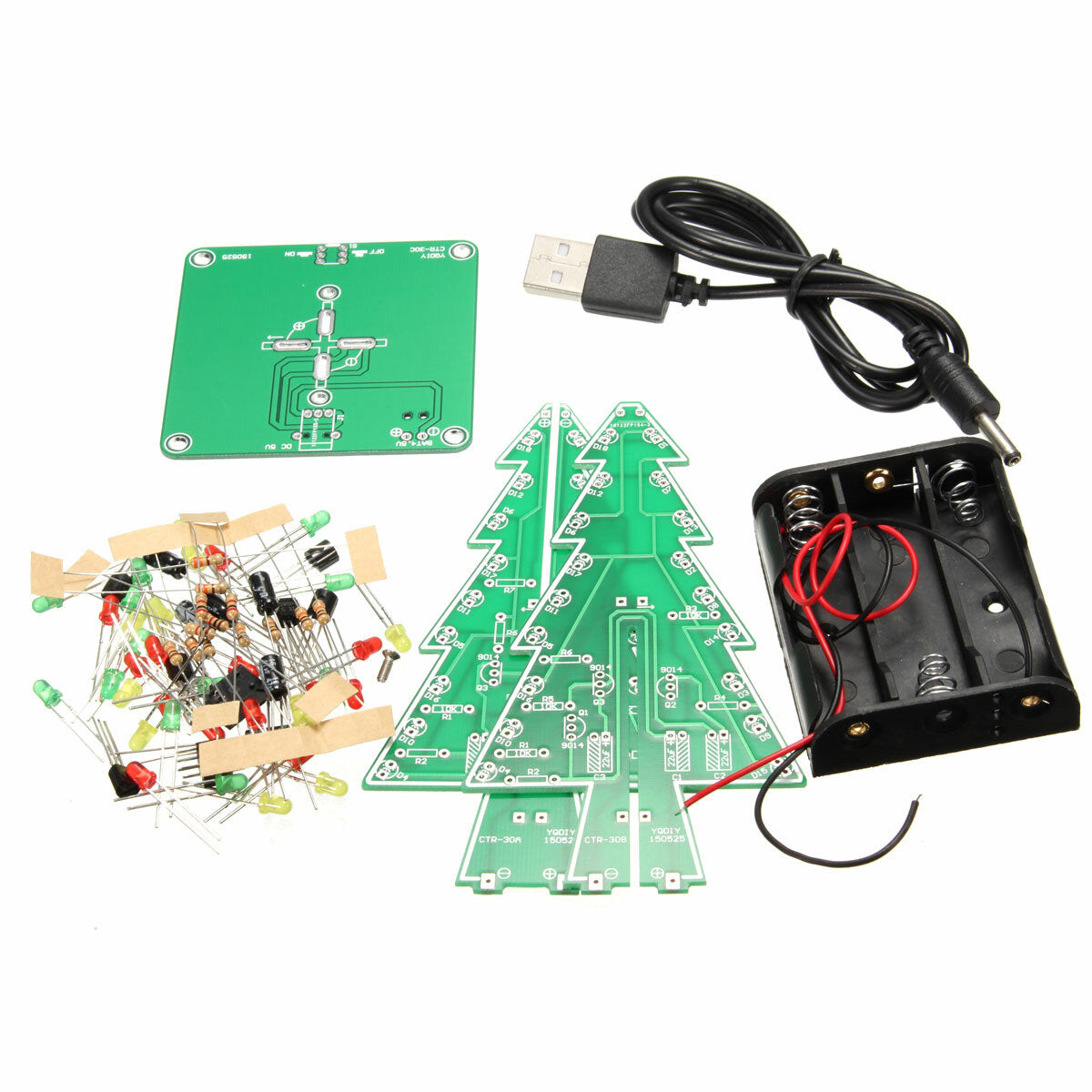 dhz kerstboom led-knipperlicht kit circuit board mold green xmas