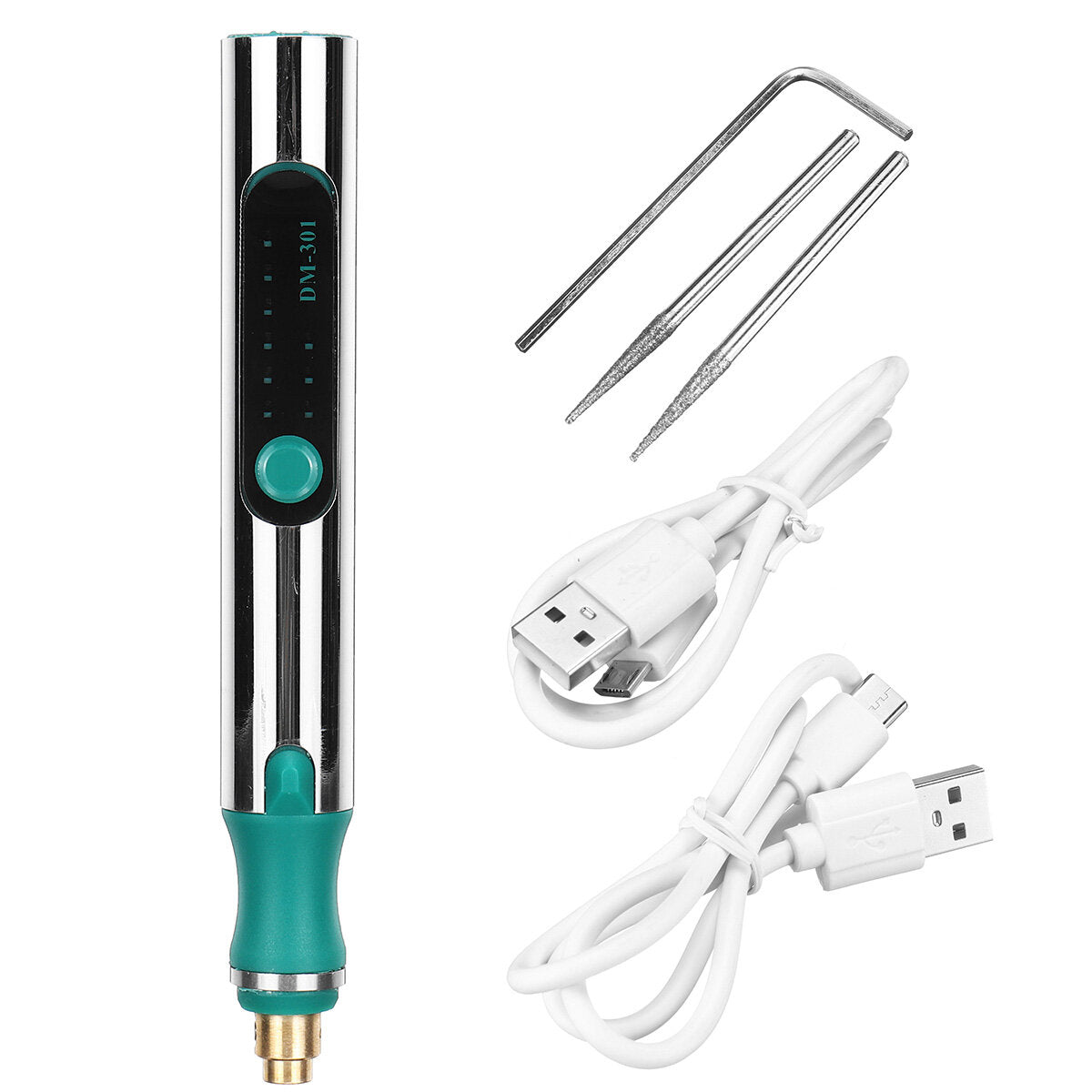 25000 rpm draagbare mini elektrische grinder 3 versnellingen carving roterende pen boor graveren slijpgereedschap w/batterij indicator:
