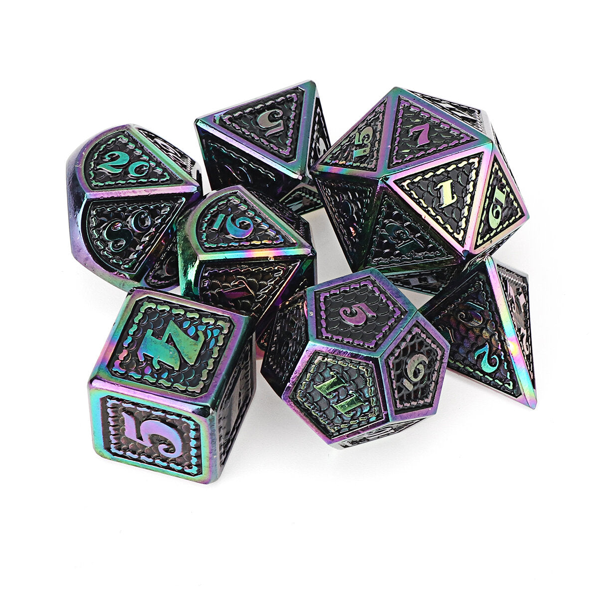 metalen polyedrale dobbelstenen multi-side dobbelstenen set voor dnd rpg mtg rollenspel bordspel met stoffen zak