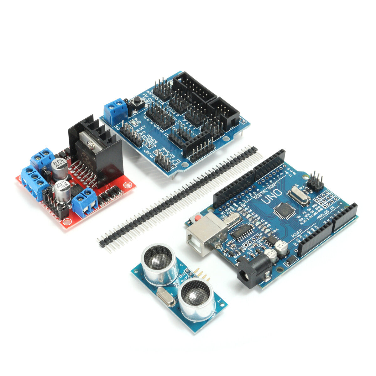 geekcreit dhz l298n 2wd ultrasone smart tracking moteur robotcarkit voor arduino - producten die werken met officiële arduino-boards