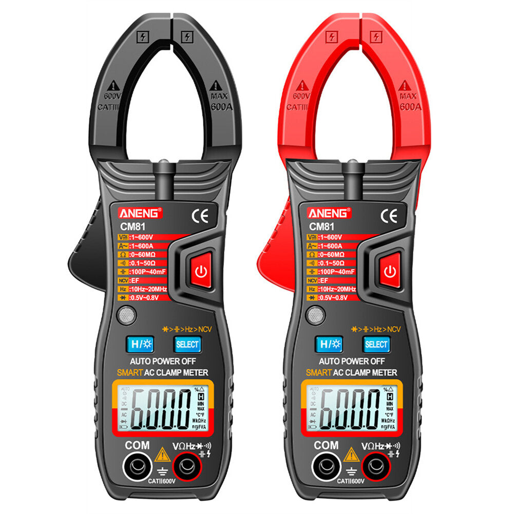 aneng cm81 6000 telt auto range ncv digitale stroomtang dc/ac spanning stroom weerstand frequentie capaciteit tester