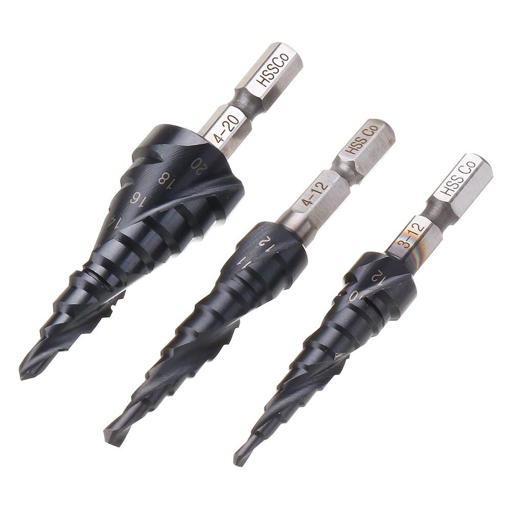 hrc89 m35 cobalt stappenboor 3-12/4-12/4-20mm tialn gecoate stappenboor 1/4 inch hex shank