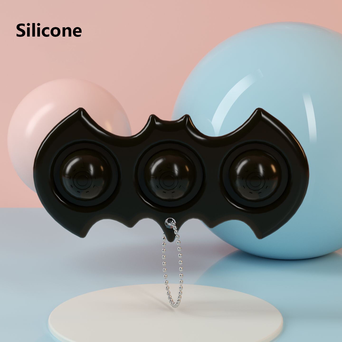 mini bat zintuiglijke fidget ontspanning stress anti-angst autisme hand edc gadget voor kinderen tiener volwassen push pop bubble sleutelhanger