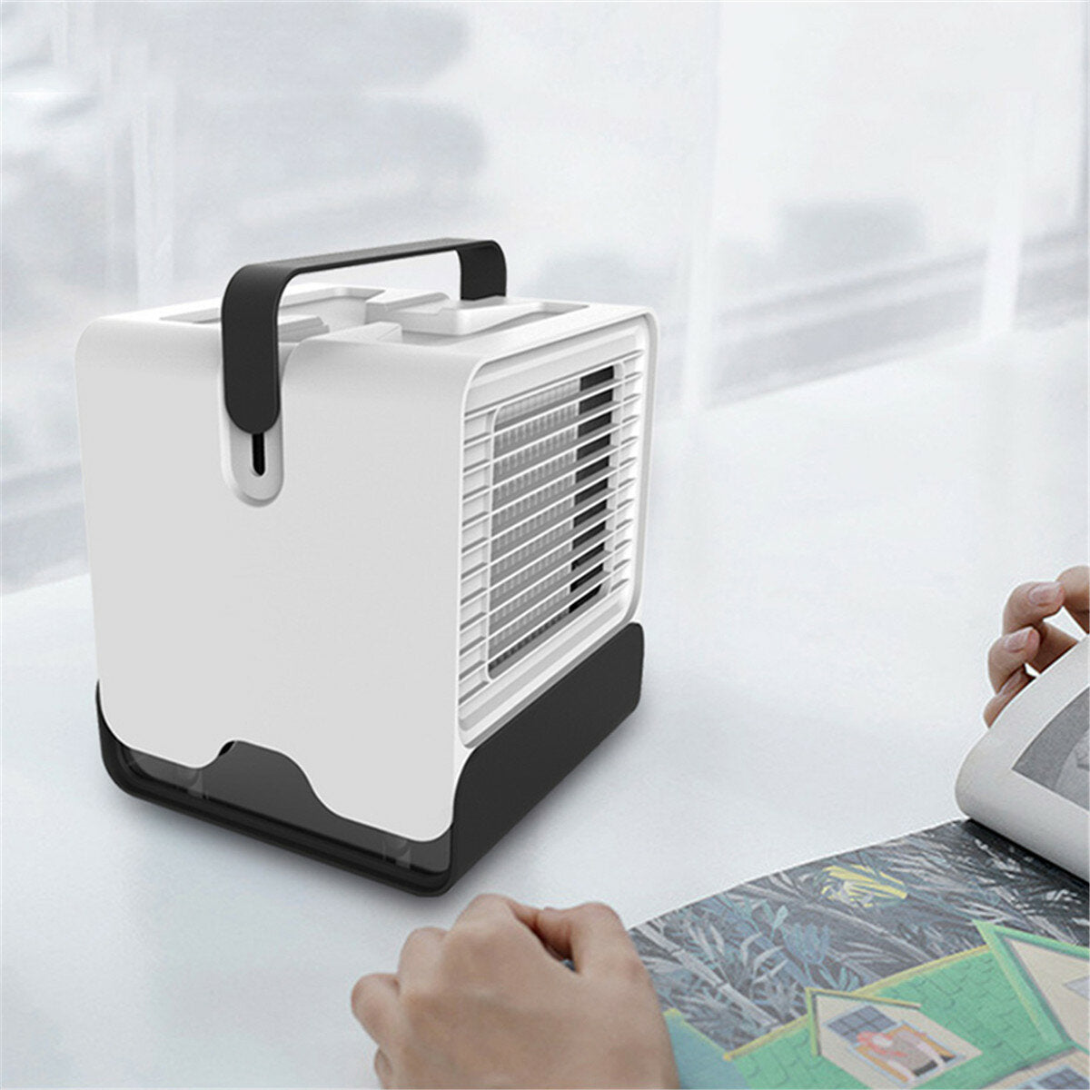 mini draagbare airconditioning nachtlampje conditioning koeler luchtbevochtiger luchtreiniger usb desktop luchtkoeler ventilator met watertanks
