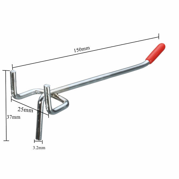 10 stuks rvs muurschermhaken voor coat shop slatwall panel 10 × 150mm