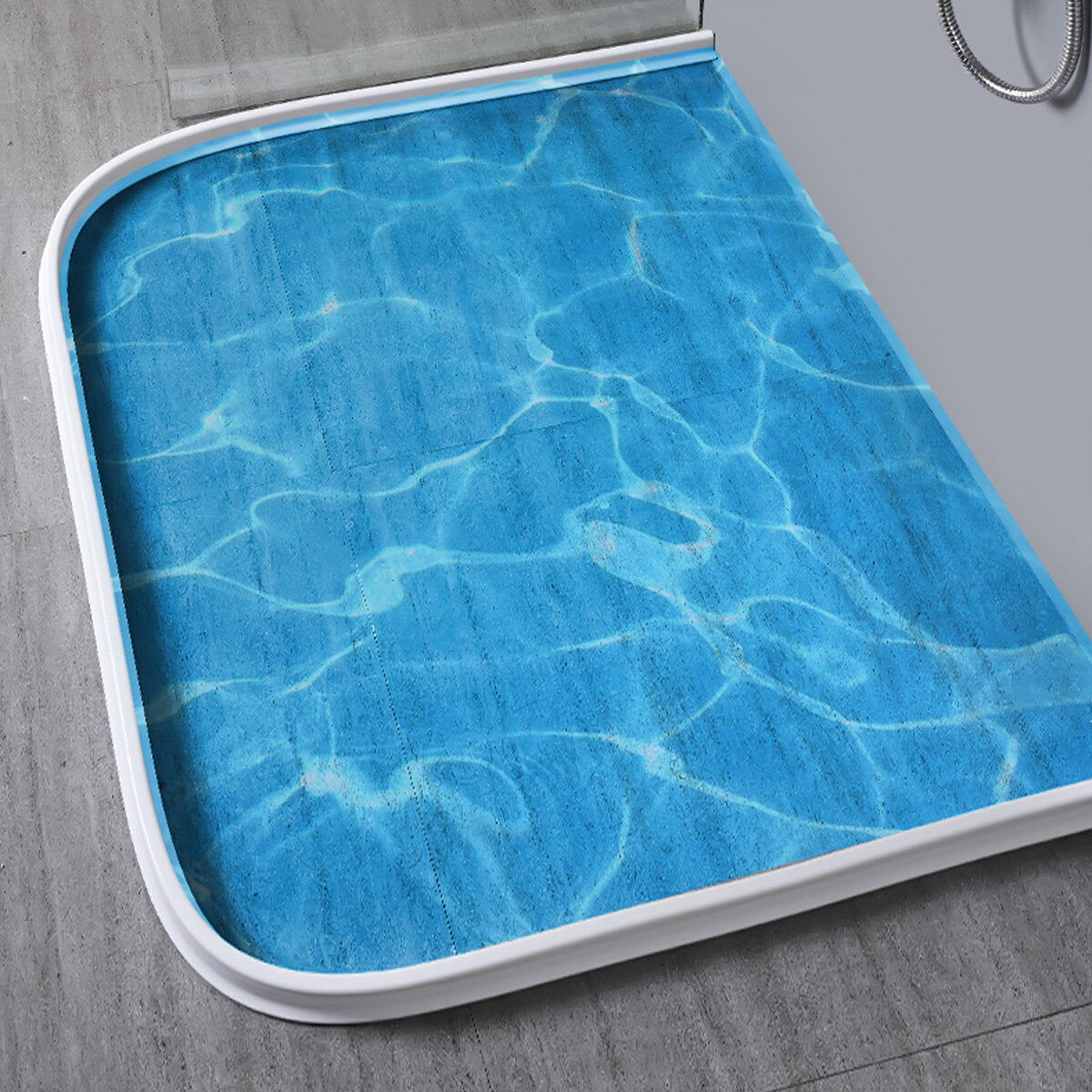 badkamer keuken opvouwbare waterstop zelfklevend rubber dam douchebarrière wit / transparant