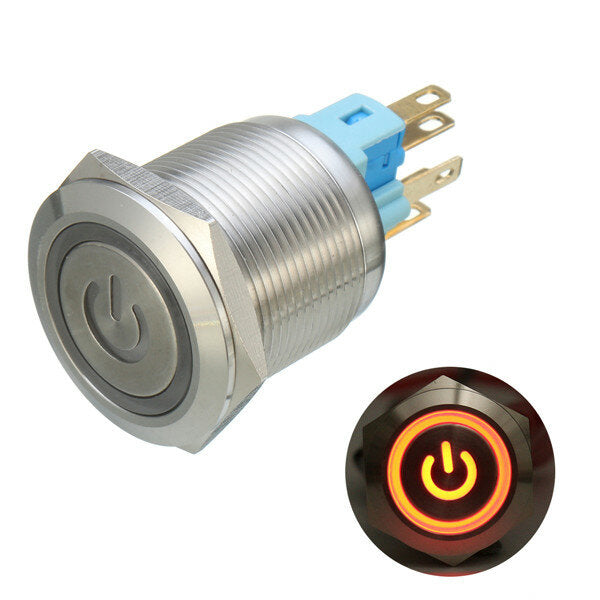 6-pins 22 mm 12v led-lichtmetalen drukknopvergrendelingsschakelaar