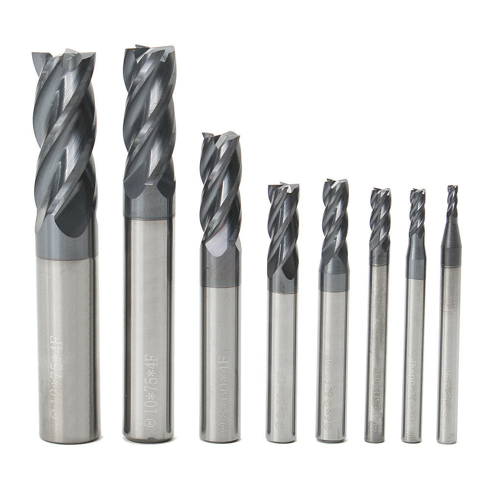 8st 2-12mm 4 fluiten carbide frees set wolfraamstaal frees cnc tool