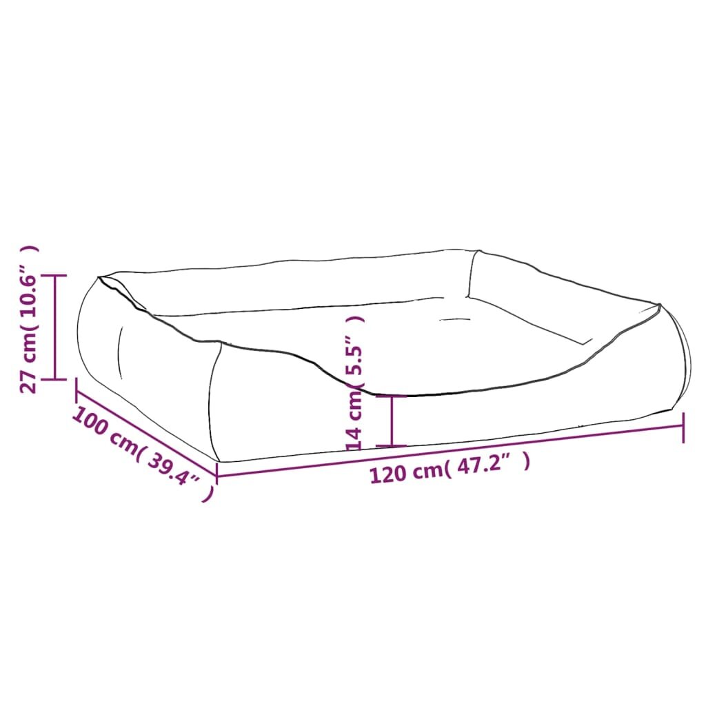 hondenmand 120x100x27 cm kunstleer zwart en bruin