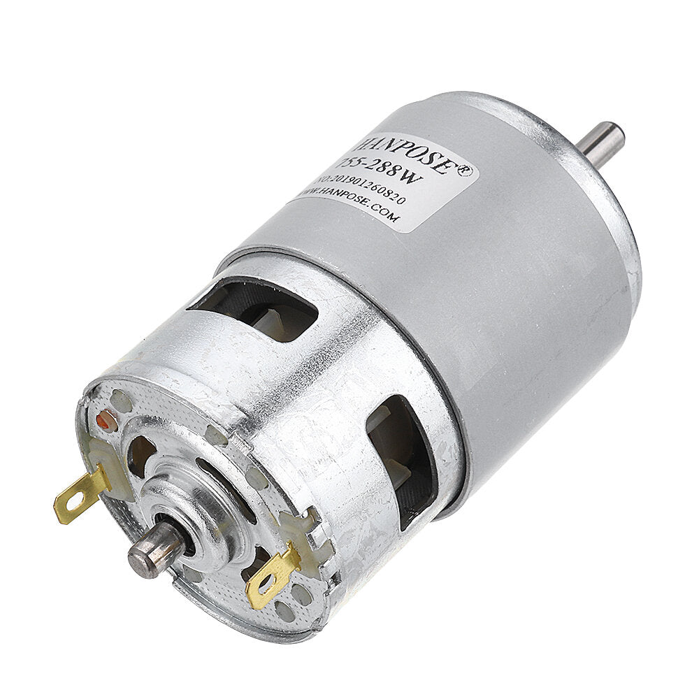 hanpose 775 motor dc 12v 24v 80w 150w 288w dc motor grote koppel high power dc motor dubbele kogellager spindel motor