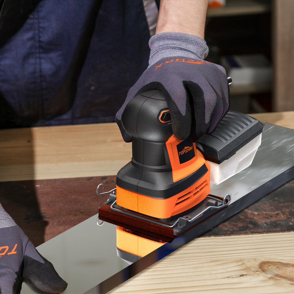 ts-sd6 260 w elektrische palmschuurmachine handschuurmachine met 20 stuks schuurpapier handheld sander stofopvangbox eu/us plug