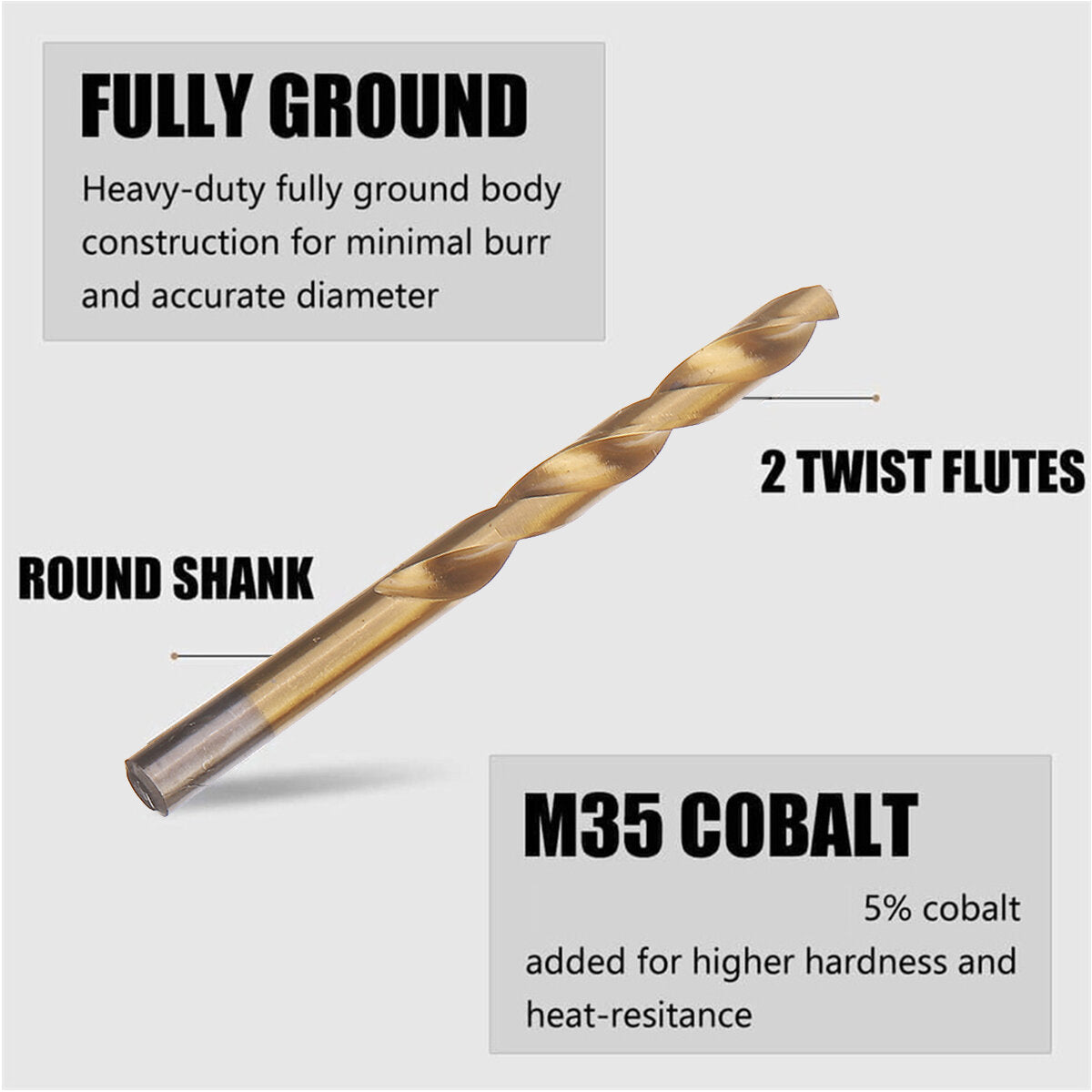 19 stuks spiraalboor set hss titanium coated boor metaal houtbewerking boor 1.0 ~ 10mm boren power tools