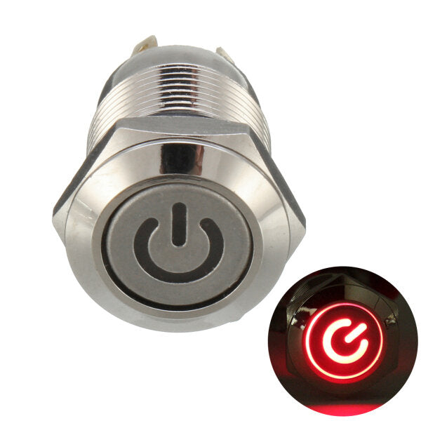 excellway  12v 4-pins led metalen drukknopschakelaar momentary power switch waterdicht