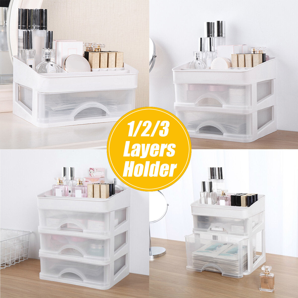 plastic cosmetische lade make-up organizer opbergdoos container houder desktop met lade