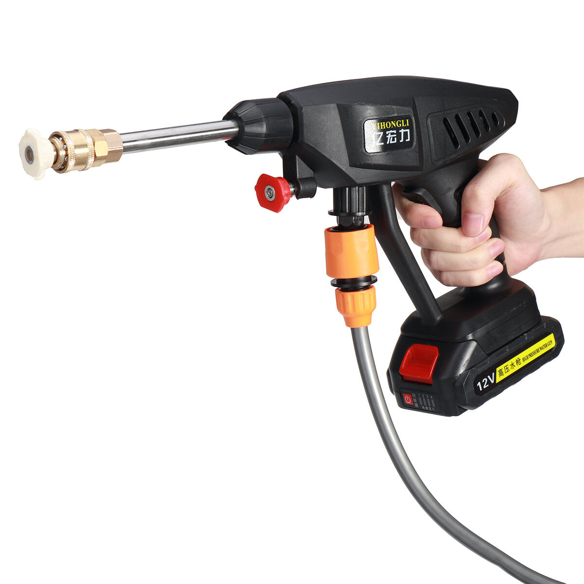 draadloze hogedrukreiniger auto washine pistolen spray washer water cleaner w/12v/25v battery