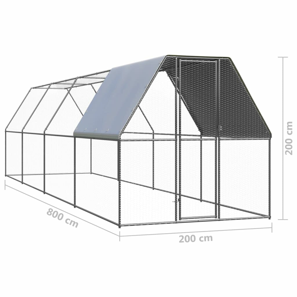 buiten kippenkooi 6.6 inch x26.2 inch x6.6 inch  gegalvaniseerd staal