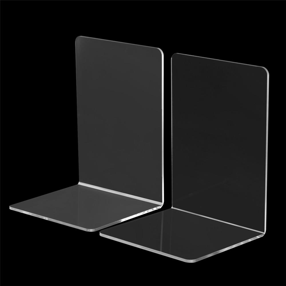 2 stuks 160x150x220x4mm clear acryl boekensteunen l-vormige boekensteunen organizer stand voor kantoor school