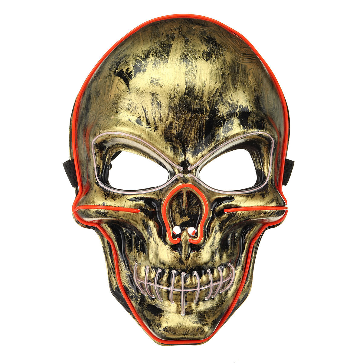 skeletmasker el wire light up skull mask voor halloween-kostuumaccessoire