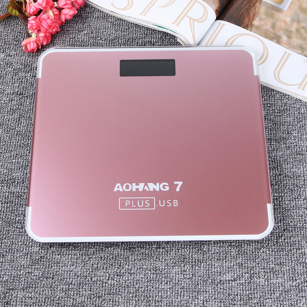 aohang 7 plus usb-versie 180kg lcd elektronisch digitaal gehard glas weegschaal