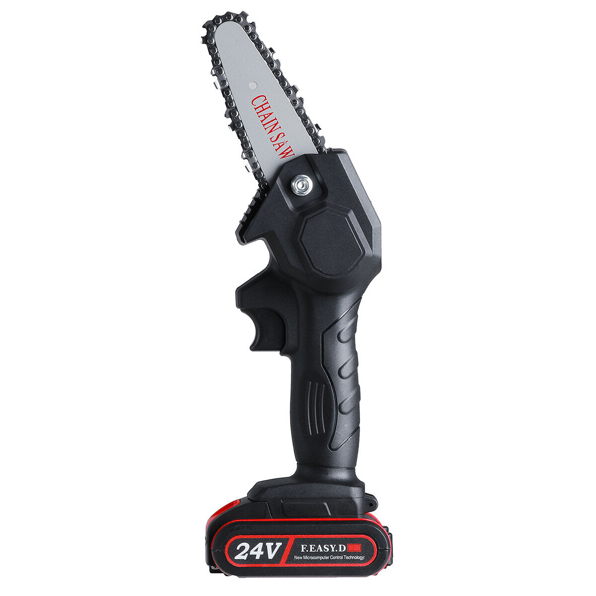 4 inch 24 v oplaadbare draadloze elektrische zaag mini handheld kettingzaag houtsnijder tool w / geen / 1pc / 2 stuks batterij