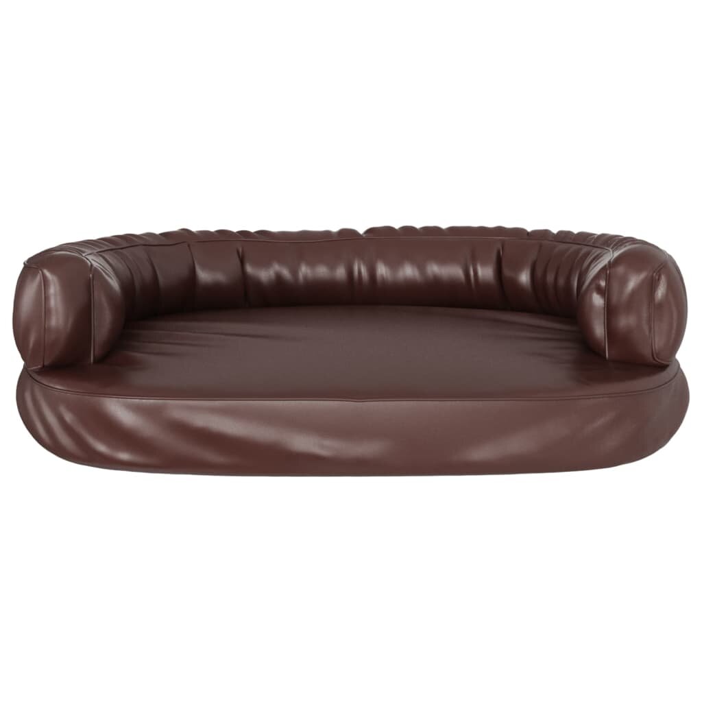 hondenmand met ergonomisch schuim 75x53 cm kunstleer bruin