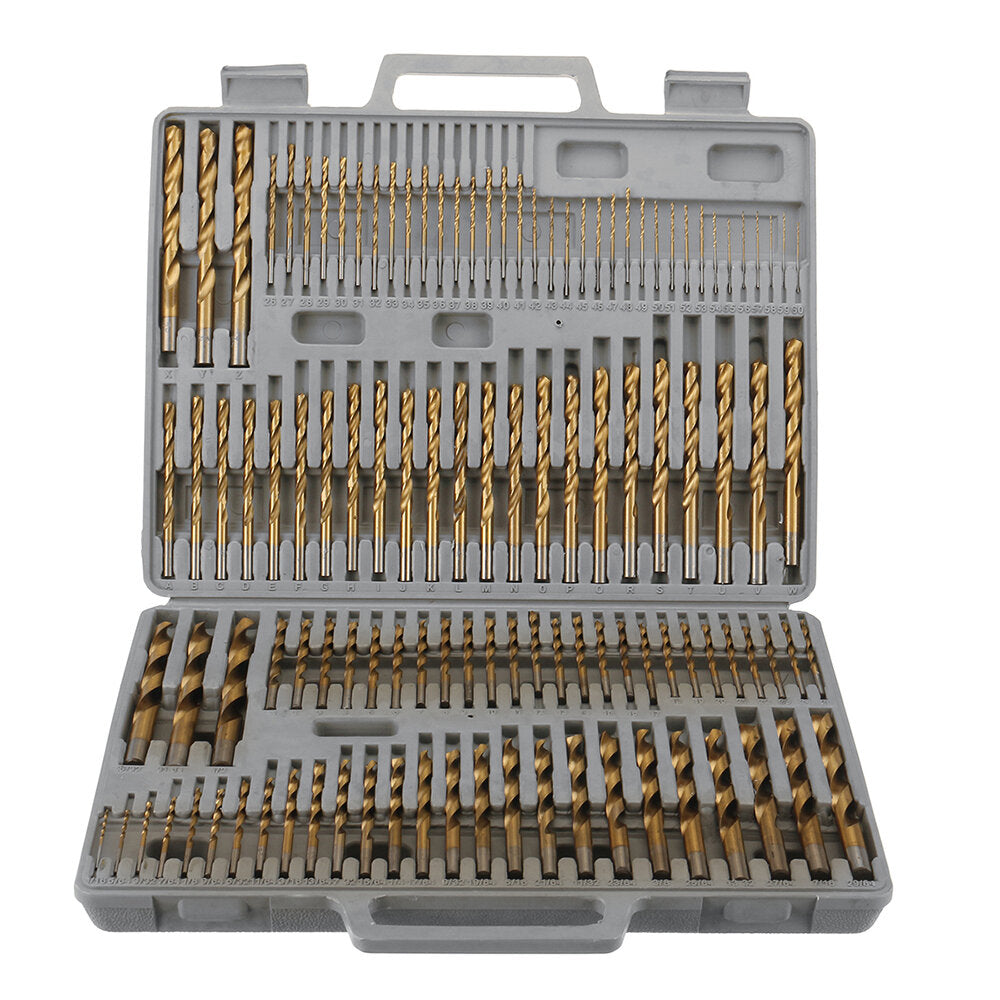 115 stuks titanium plating spiraalboor set 1 / 16-1 / 2 inch ronde schacht spiraalboor voor snel hout metaal boren