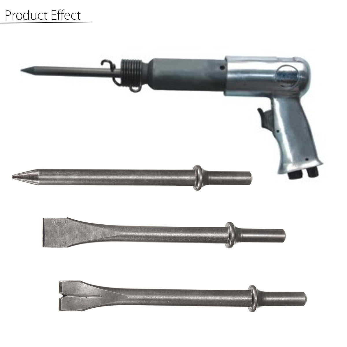 3 stuks 7 inch lengte luchthamers punch chipping beitel set ronde bar tool accessoire: