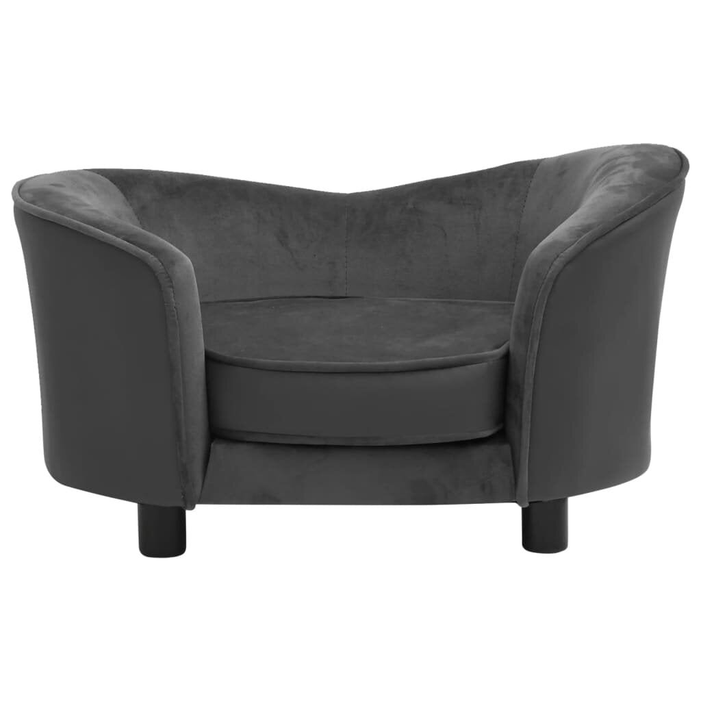 hondensofa donkergrijs 27.2 x19.3 x15.7 pluche en kunstleer