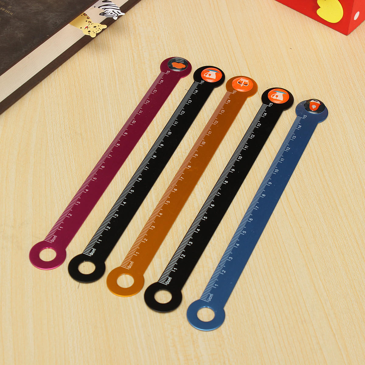 kids student studie briefpapier meten liniaal schaal meet gereedschap leuke aluminium straight ruler