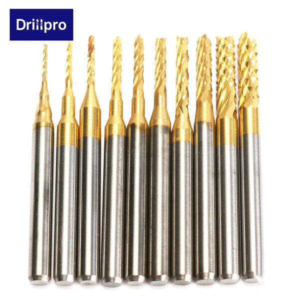 db-m13 10st 0.8mm-3mm carbide end mill gravure bits voor cnc rotary burrs