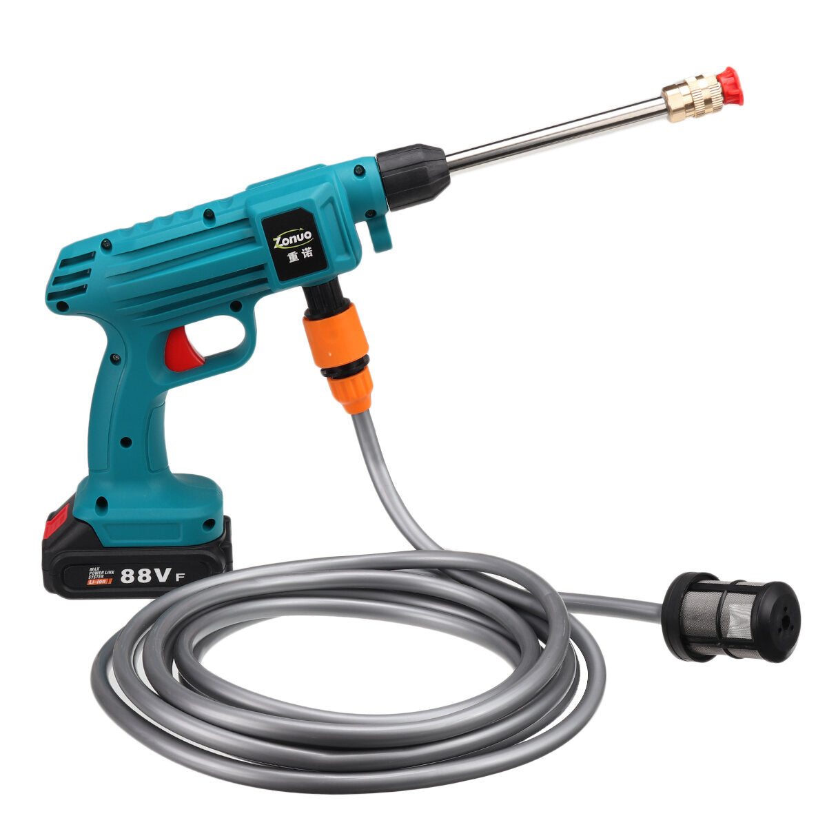 88vf draadloze hogedrukreiniger auto wassen spuitpistolen waterreiniger w/1/2 batterij voor makita