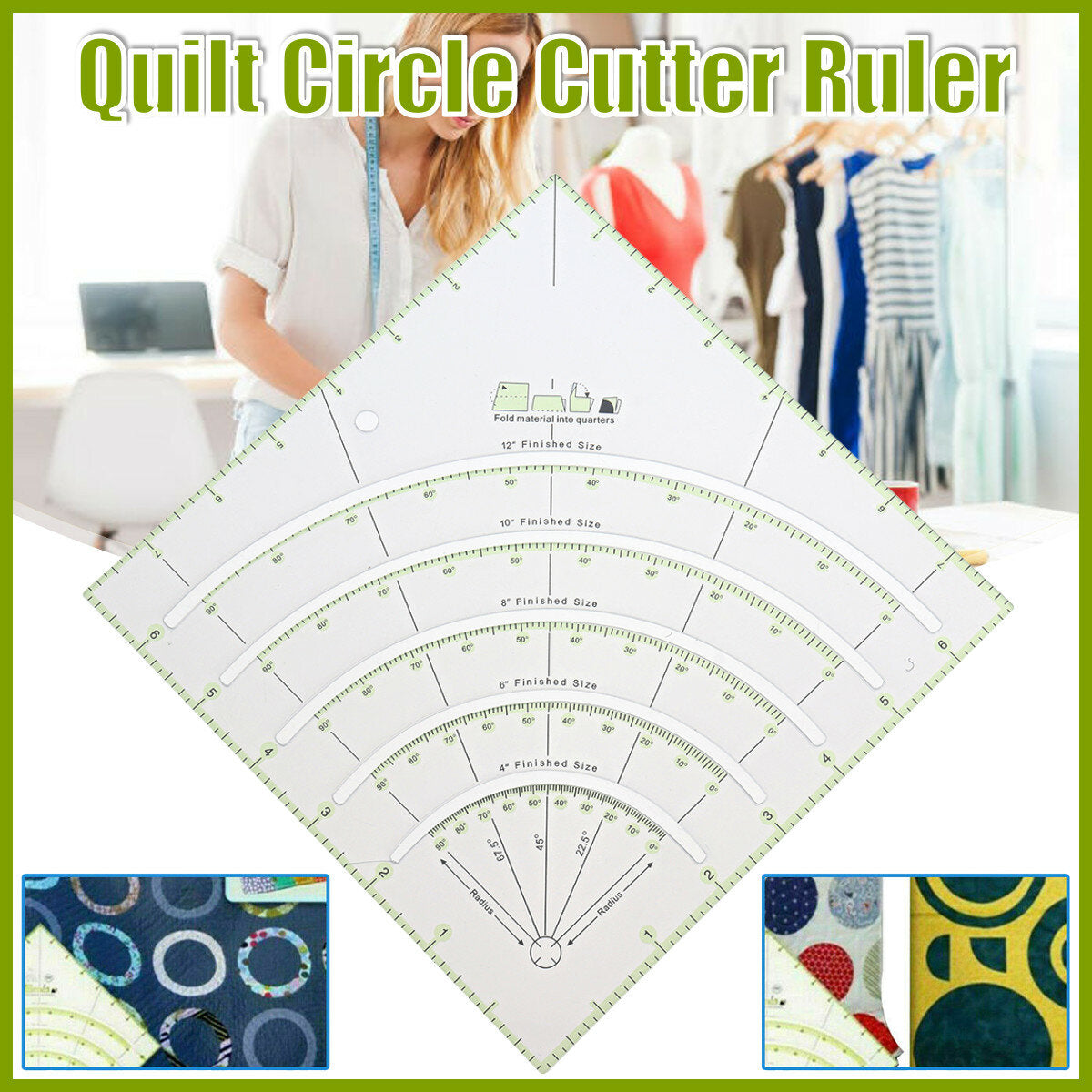 multifunctionele acrylbogen en waaiers quiltpapier stof cirkelsnijder liniaal